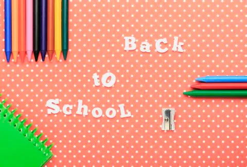 Scholar material to back to school in colored background Stock Photos