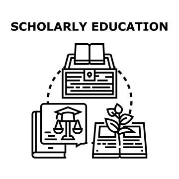 Scholarly education concept developing knowledge and growth Stock Illustration