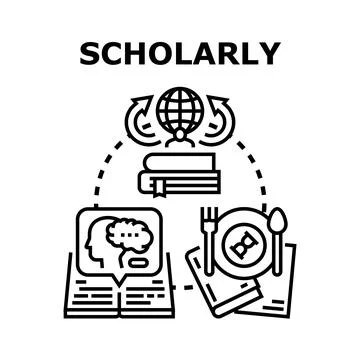 Scholarly education concept with global knowledge exchange Stock Illustration
