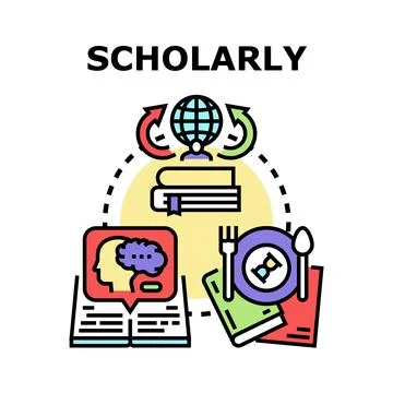 Scholarly education concept with global knowledge exchange Stock Illustration