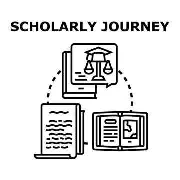 Scholarly journey concept exploring education and knowledge Illustrazione stock