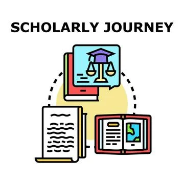 Scholarly journey concept exploring education and knowledge Illustrazione stock