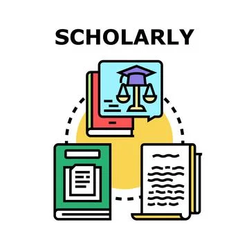 Scholarly knowledge research and education concept development Stock Illustration