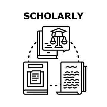 Scholarly knowledge research and education concept development Stock Illustration