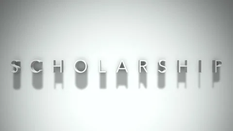 Scholarship 3D title animation with shadows on a white background Stock Footage 297797634