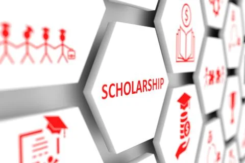 Scholarship concept cell blurred background 3d illustration Stock Illustration