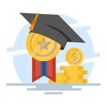 Scholarship concept. graduation cap. Stock Illustration