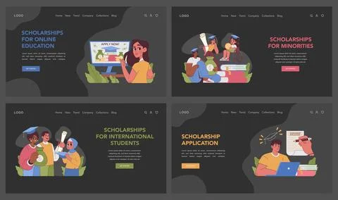 Scholarship diversity set. Flat vector illustration イラスト素材
