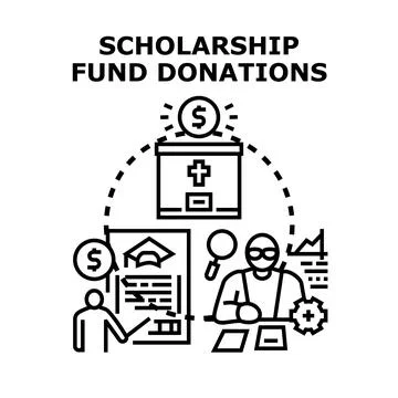 Scholarship fund donations for educational support programs Stock Illustration