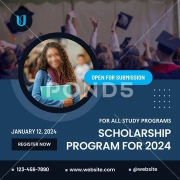 Scholarship program for 2024 with university admission information PSD Template