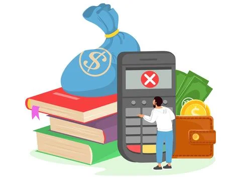 Scholarship program cost calculation cartoon vector illustration Stock Illustration