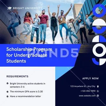 Scholarship program for undergraduate students brightland university PSD 템플릿