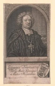 Schönborn, Lothar Franz Graf Stecher: Mentzel, Johann Georg (1677) Factura.. Stock Photos