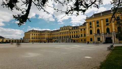 Schönbrunn Castle in Vienna. time lapse 4k. Stock Footage 128561773