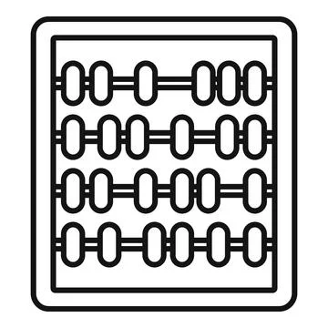School abacus icon outline . Math calculator Stock Illustration