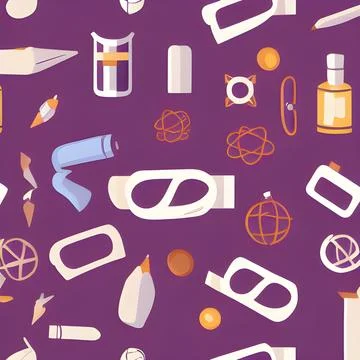 School abstract pattern seamless, random element vintage design wallpaper イラスト素材