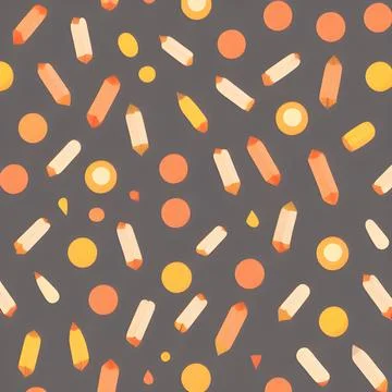 School abstract pattern seamless, random element vintage design wallpaper Stock Illustration