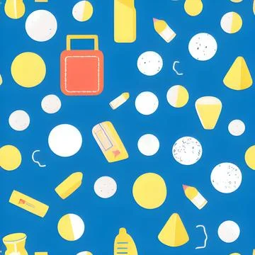 School abstract random seamless, pattern element vintage design wallpaper Stock Illustration