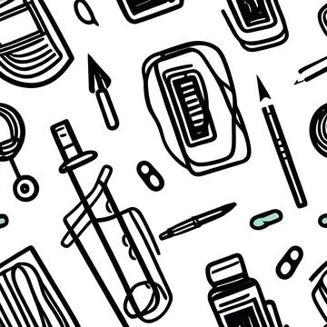 School abstract random seamless, pattern element vintage design wallpaper Stock Illustration