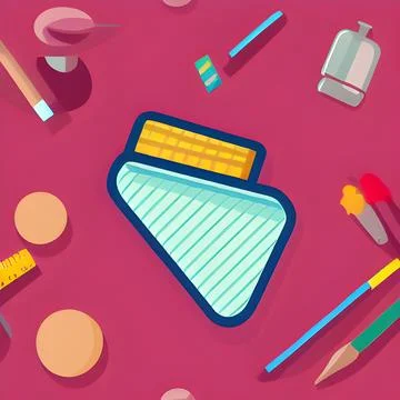 School abstract random seamless, pattern element vintage design wallpaper Stock Illustration
