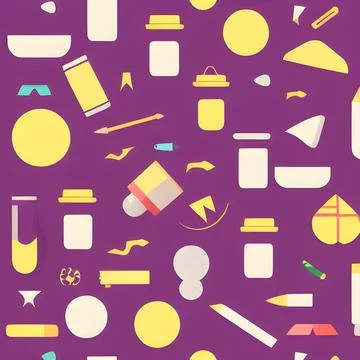School abstract random seamless, pattern element vintage design wallpaper Stock Illustration