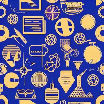 School abstract random seamless, pattern element vintage design wallpaper Stock Illustration