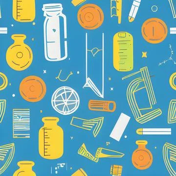 School abstract random seamless, pattern element vintage design wallpaper Stock Illustration
