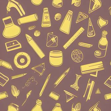 School abstract random seamless, pattern element vintage design wallpaper Stock Illustration