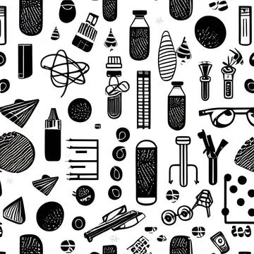 School abstract random seamless, pattern element vintage design wallpaper Stock Illustration