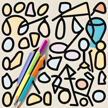 School abstract random seamless, pattern element vintage design wallpaper Stock Illustration