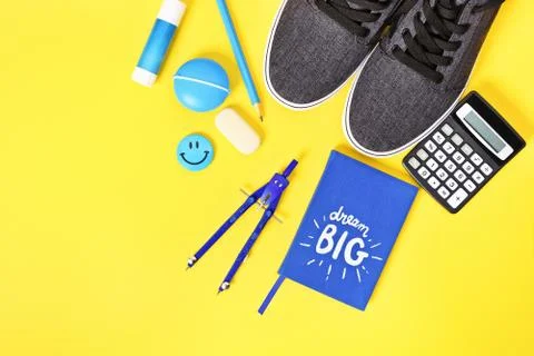 School accessories for a boy Stock Photos