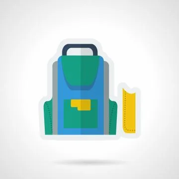 School accessories flat vector icon 스톡 일러스트