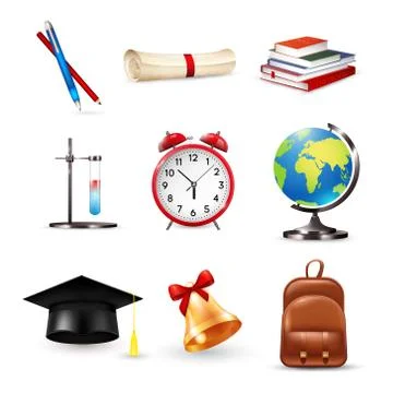 School Accessories Set Stock Illustration