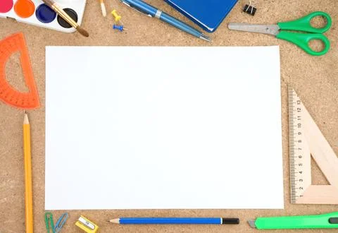 School accessory with blank sheet Stock Photos