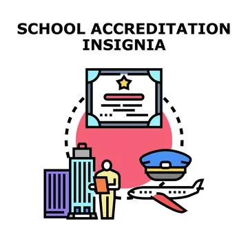 School accreditation process for professional education program Stock Illustration