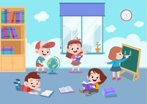 School activity teacher teach vector illustration Ilustración de archivo