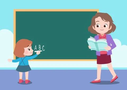 School activity teacher teach vector illustration Ilustración de archivo