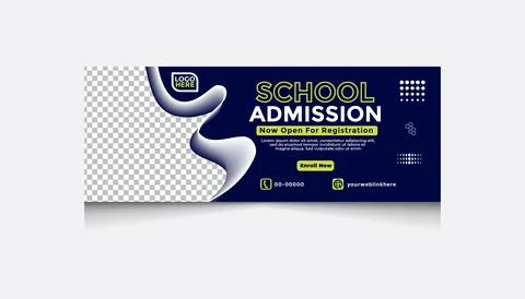 School admissions web banner set, creative ads, corporate banner, Stock Illustration
