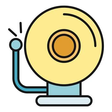 School alarm bell ringing warning notification icon Stock Illustration
