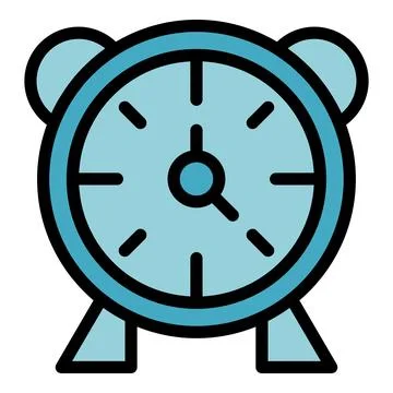School alarm clock icon vector flat Stock Illustration
