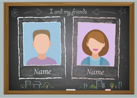 School album yearbook and school blackboard Stockillustratie