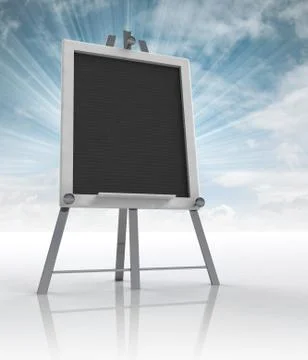 School  aluminium tripod perspective view with sky flare illustration Stock Illustration