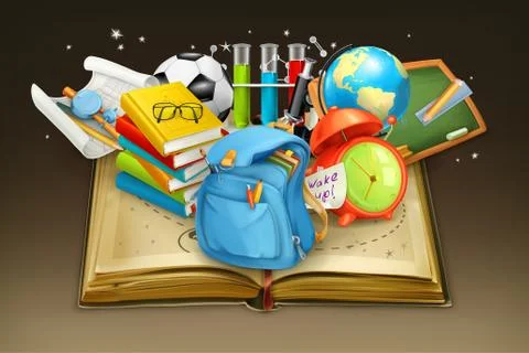 School and book, vector background Stock Illustration