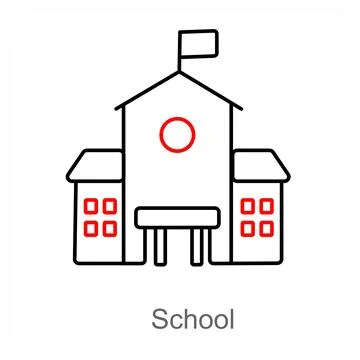 School and building icon concept Stock Illustration