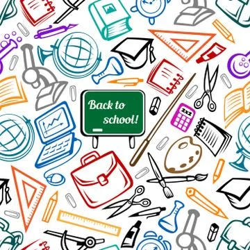 School and education seamless pattern Illustrazione stock