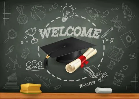 School and learning, infographics vector background Stock Illustration