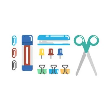 School and office set Stock Illustration