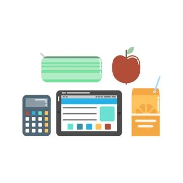 School and office set Stock Illustration