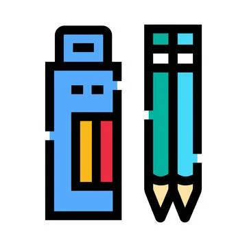School and office supplies for drawing and education Illustrazione stock