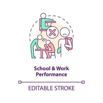 School and work performance concept icon Stock Illustration